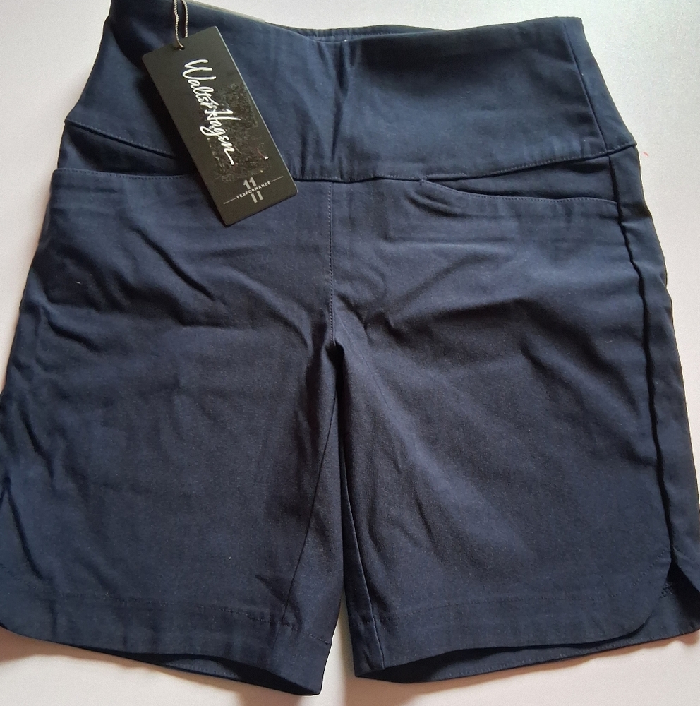 NWT Womens Walter Hagen Golf Shorts 7” Pull On Sculpt Lady Hagen Navy XSmall